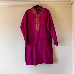 Men’s Raw Silk Kurta with Pants – Size 54 (Fits Men’s Large)